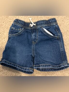 Cat & Jack Kids Blue Denim Shorts with Gold Stitching